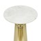 Gold Side Table with White Marble Top | Decorative Modern End Table | Pedestal Metal Base | Accent Table for Living Room | 14x14x24"